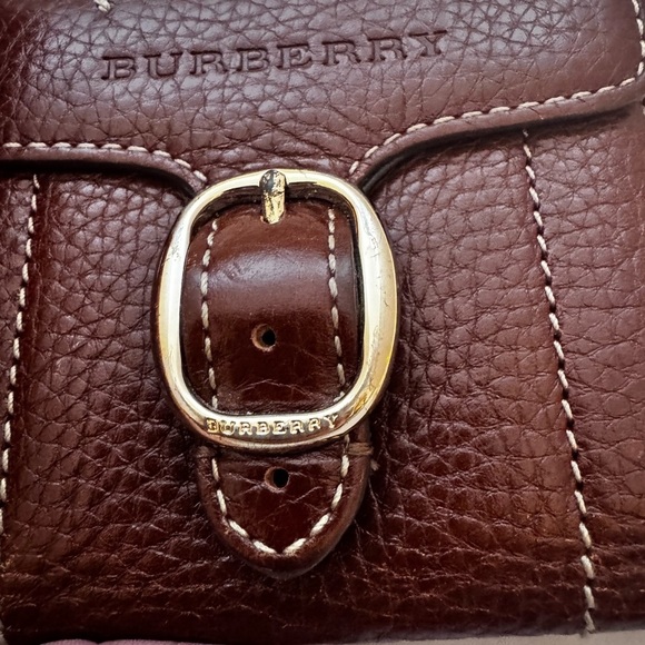 Burberry Brown Leather Buckle Flap French Wallet - Picture 1 of 15